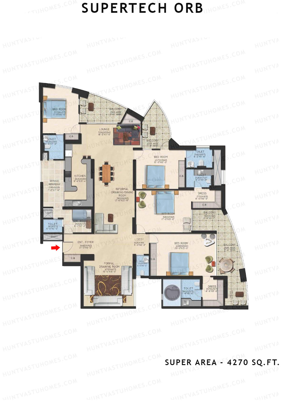 Supertech Orb Tower R Unit 2 Floor Plan