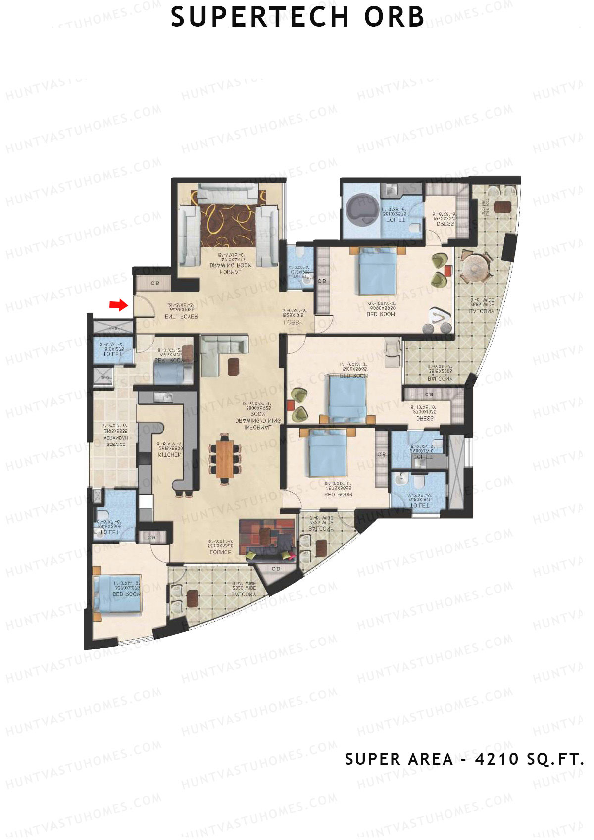 Supertech Orb Tower R Unit 3 Floor Plan