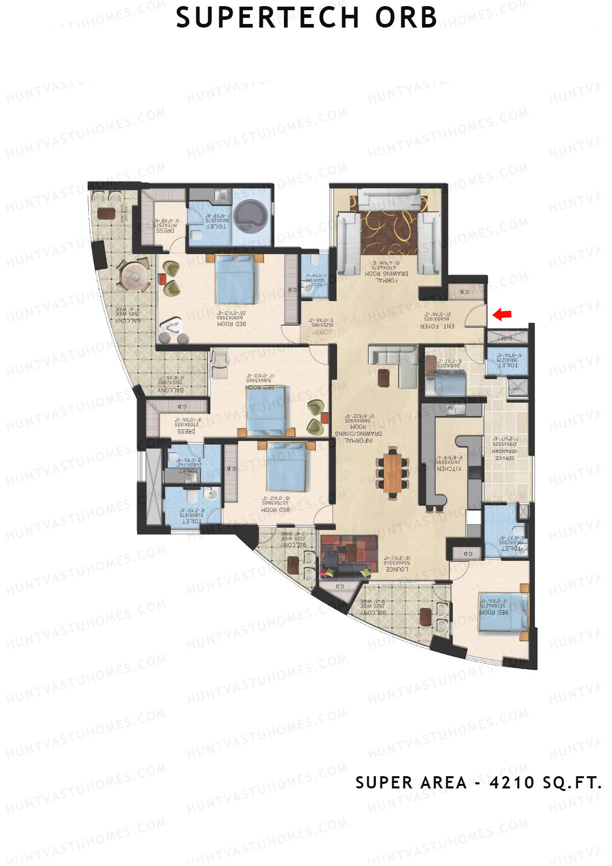 Supertech Orb Tower R Unit 4 Floor Plan