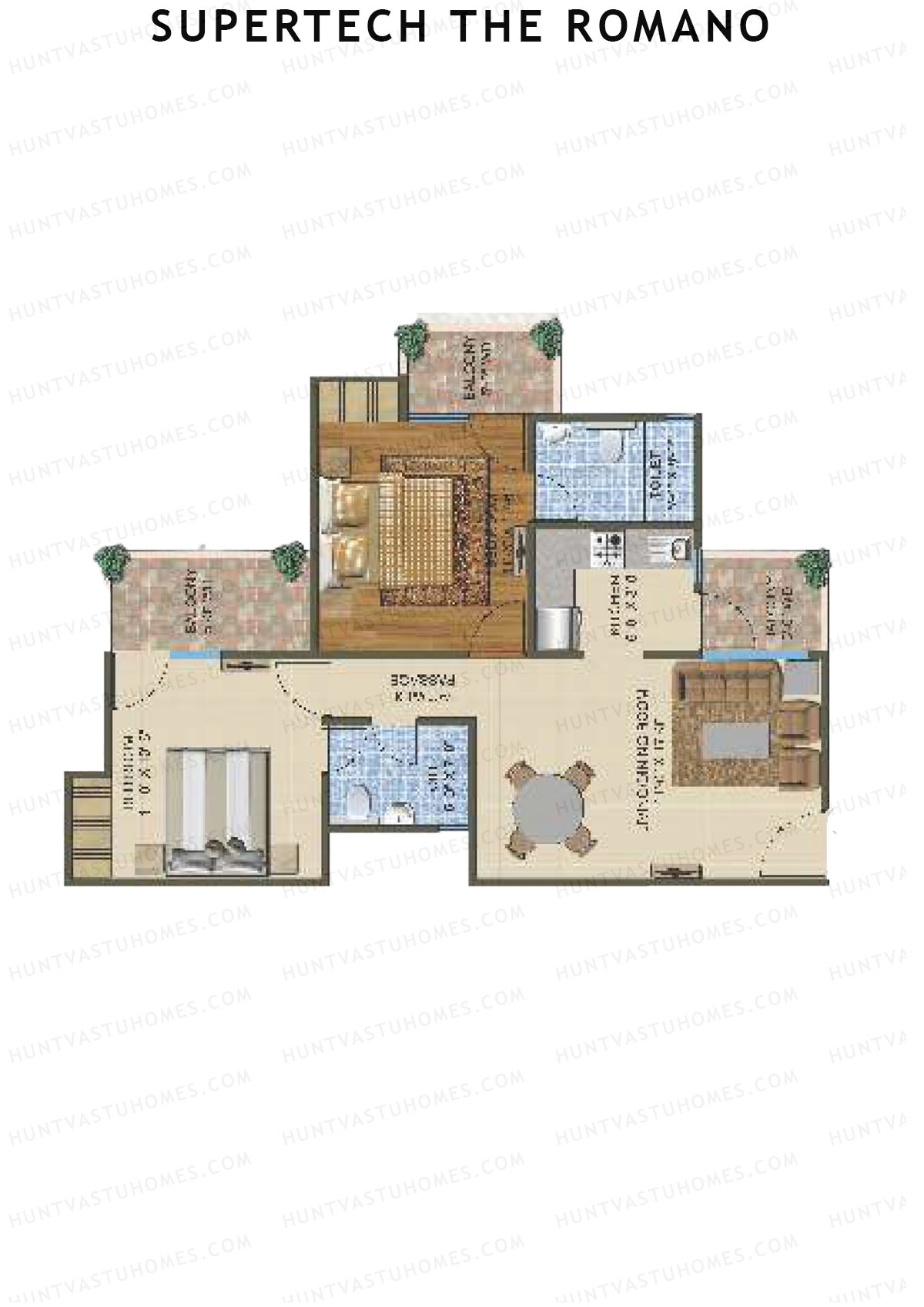 Supertech The Romano Tower A1 Unit 3 Floor Plan