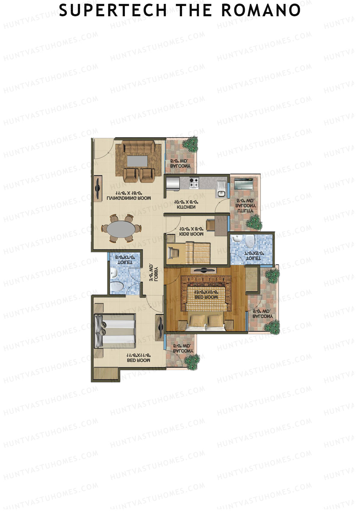 Supertech The Romano Tower B7 Unit 1 Floor Plan