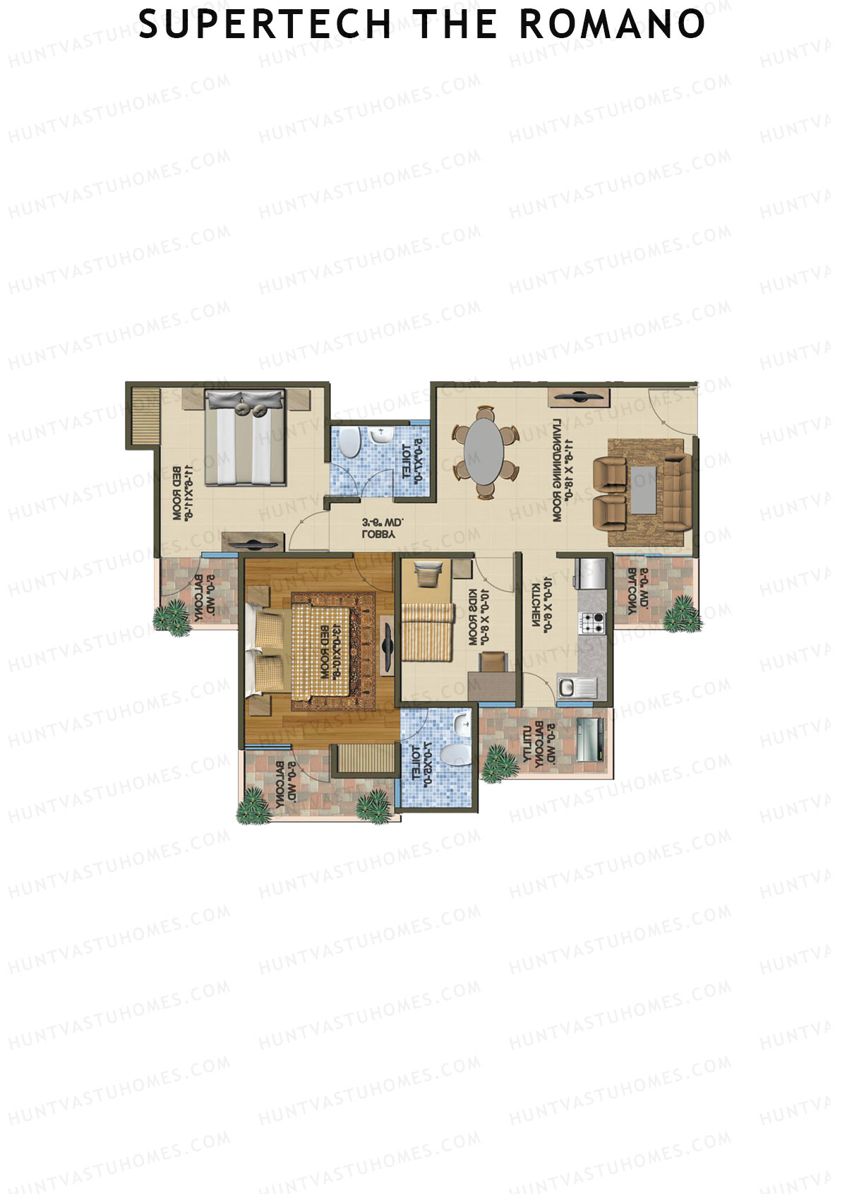 Supertech The Romano Tower B7 Unit 3 Floor Plan