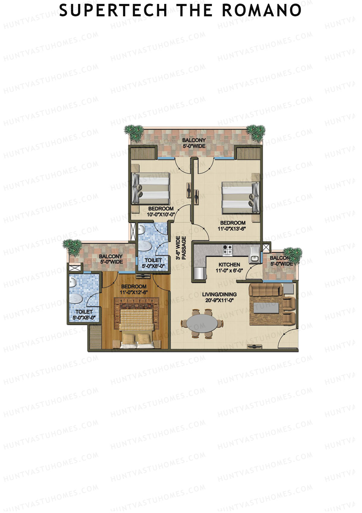 Supertech The Romano Tower C1 Unit 1 Floor Plan