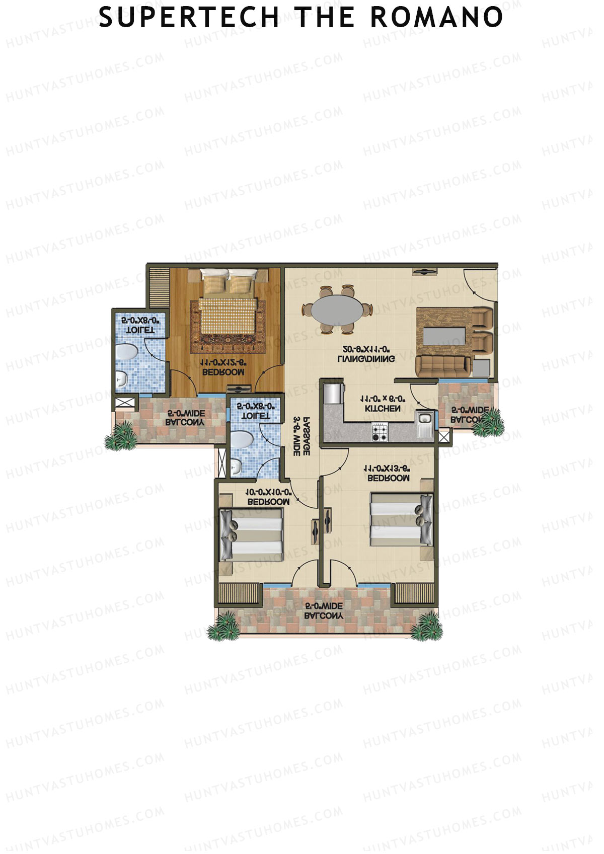 Supertech The Romano Tower C1 Unit 2 Floor Plan