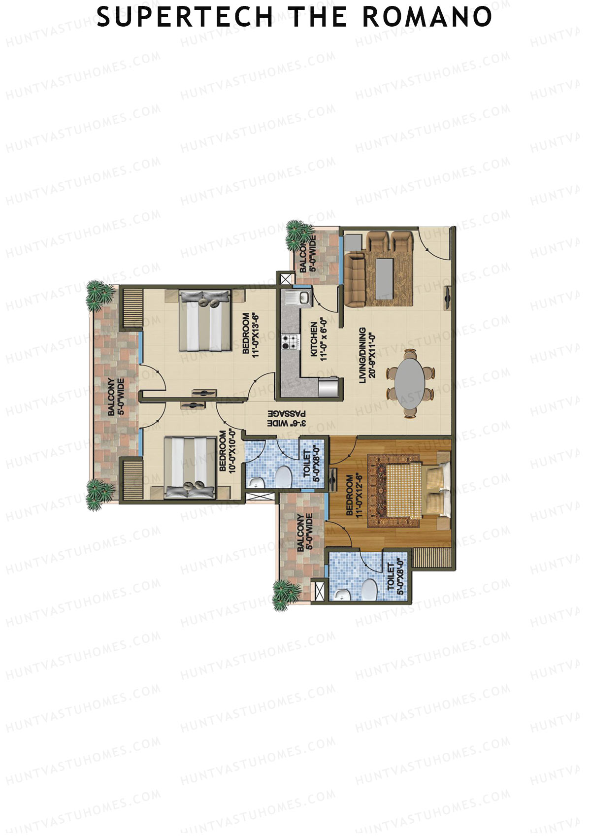 Supertech The Romano Tower C1 Unit 3 Floor Plan