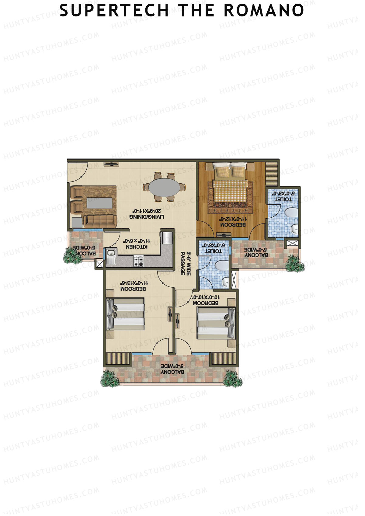 Supertech The Romano Tower C1 Unit 5 Floor Plan