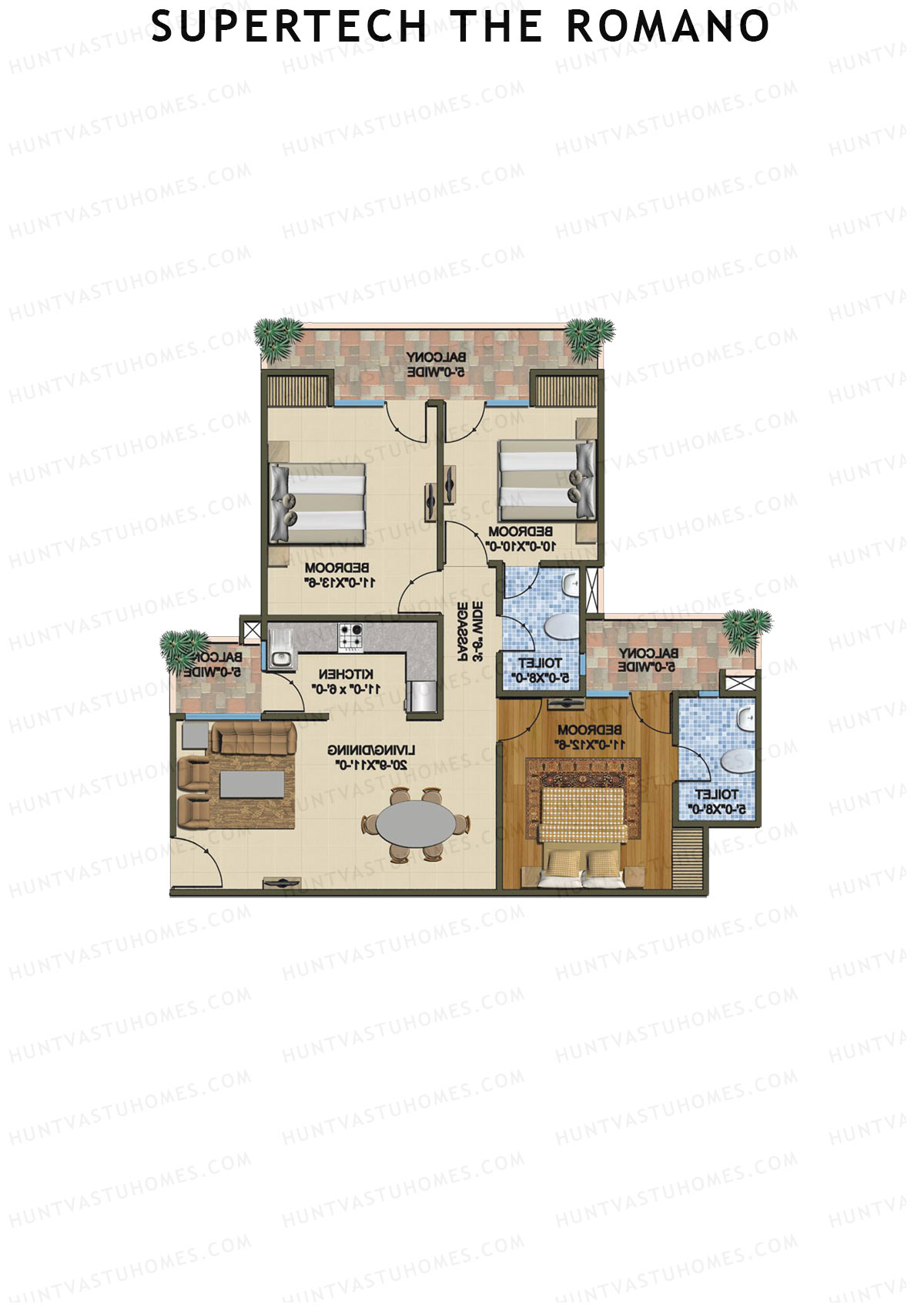 Supertech The Romano Tower C1 Unit 6 Floor Plan
