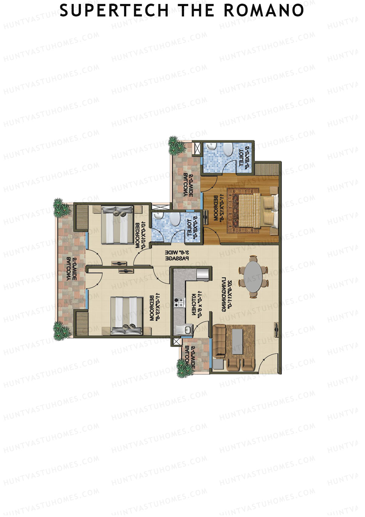 Supertech The Romano Tower C2 Unit 1 Floor Plan