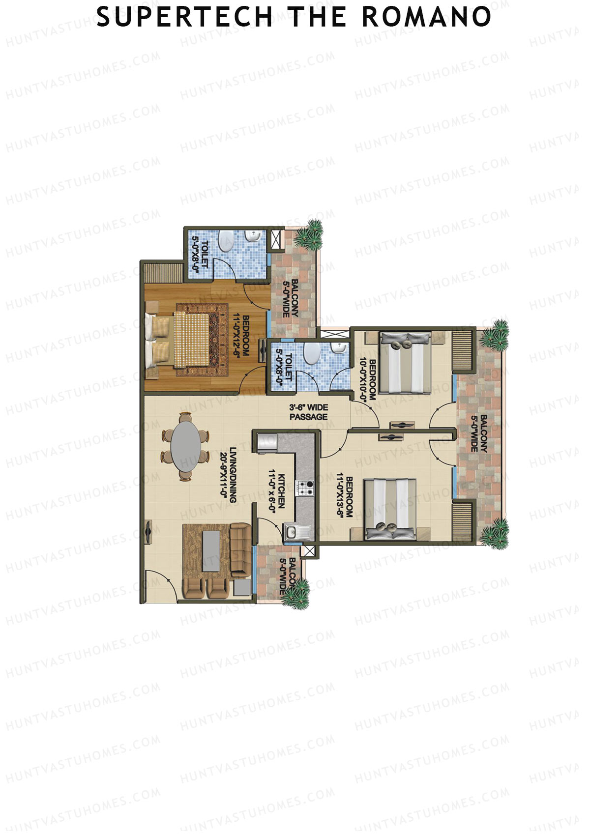 Supertech The Romano Tower C3 Unit 1 Floor Plan
