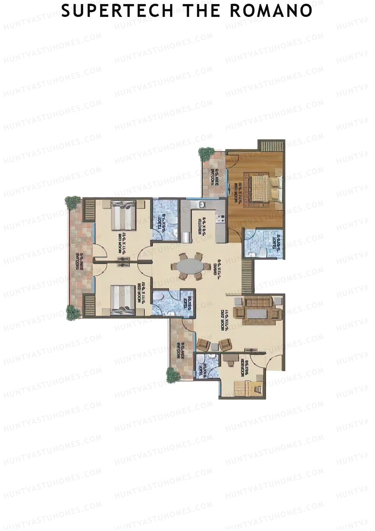 Supertech The Romano Tower E1 Unit 1 Floor Plan