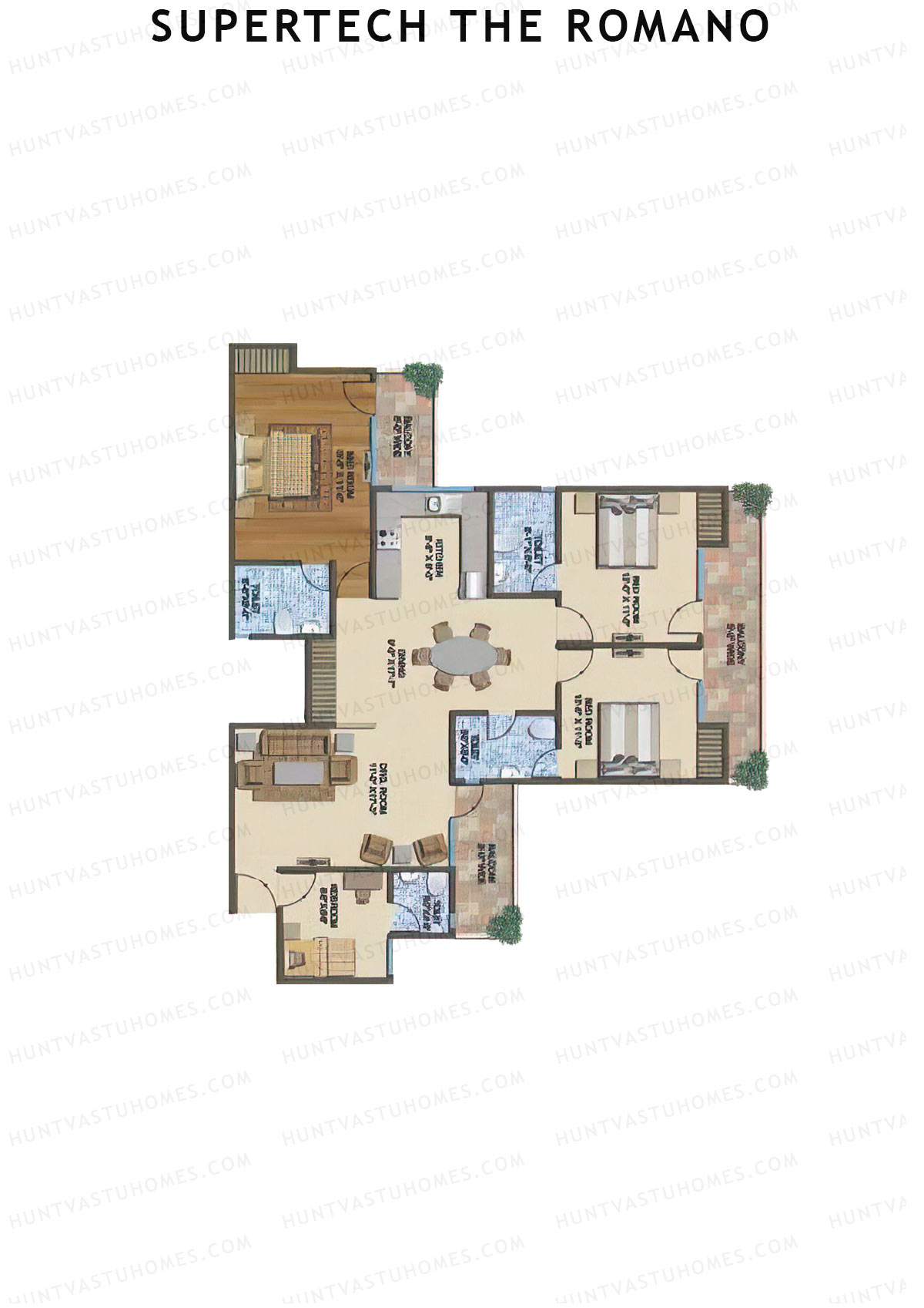 Supertech The Romano Tower E1 Unit 2 Floor Plan