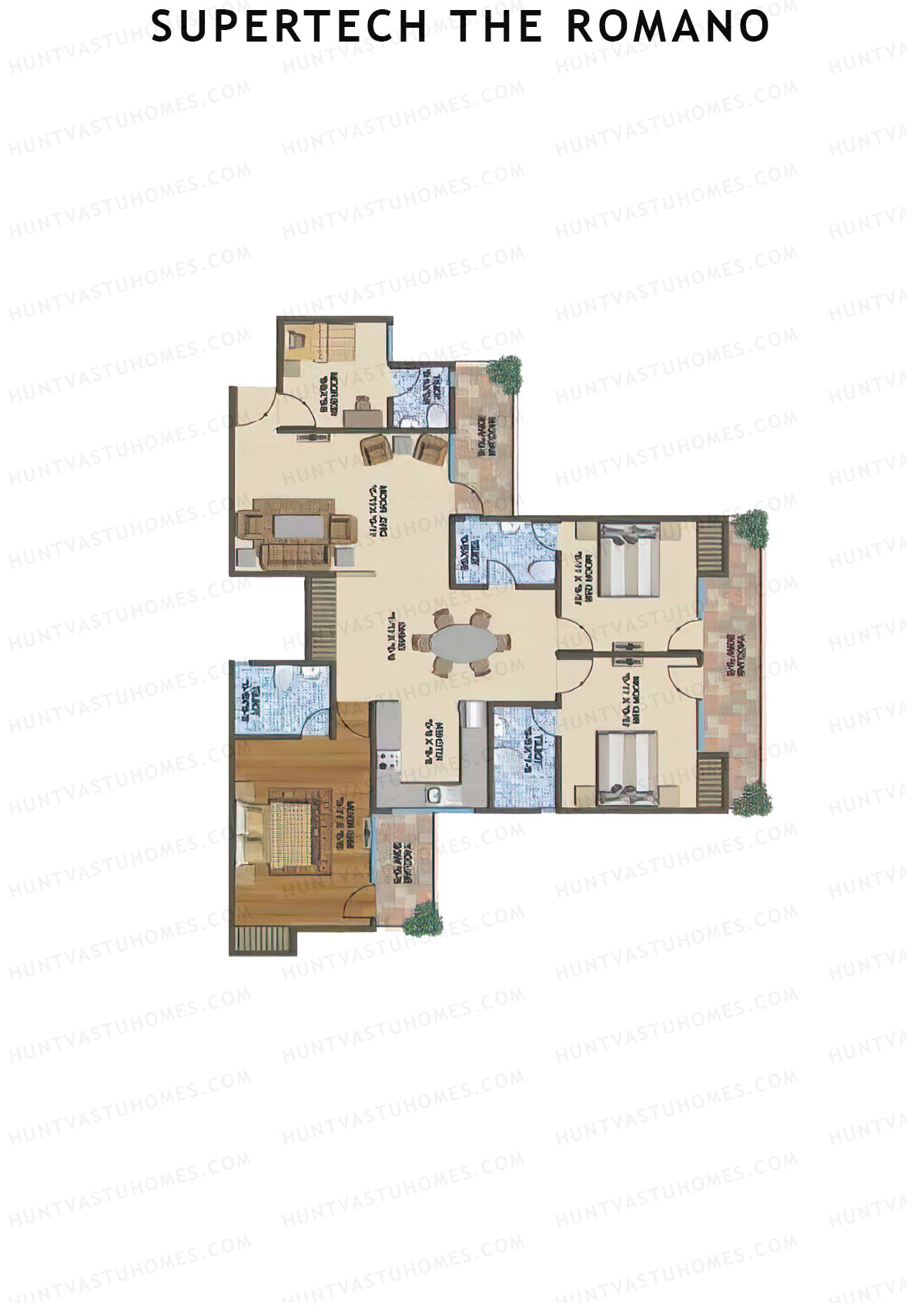 Supertech The Romano Tower E1 Unit 3 Floor Plan