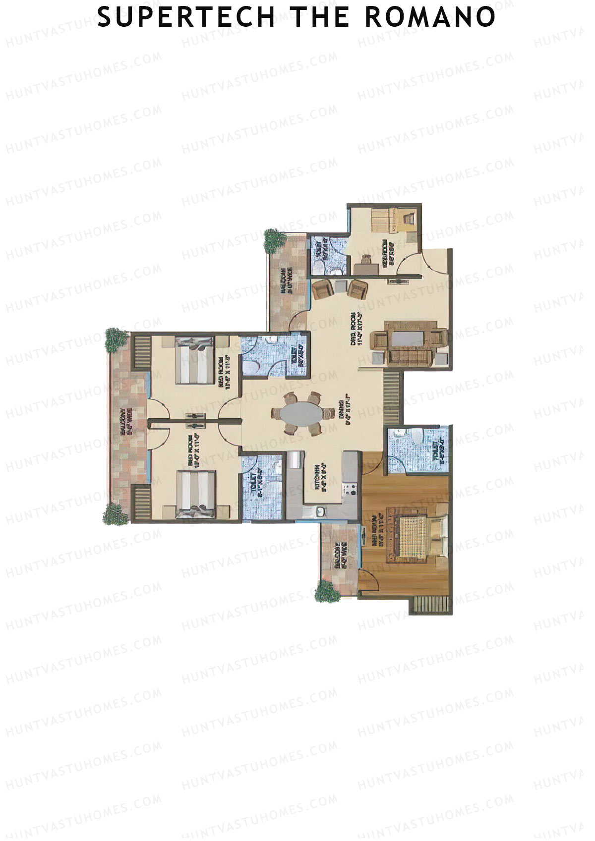 Supertech The Romano Tower E1 Unit 4 Floor Plan