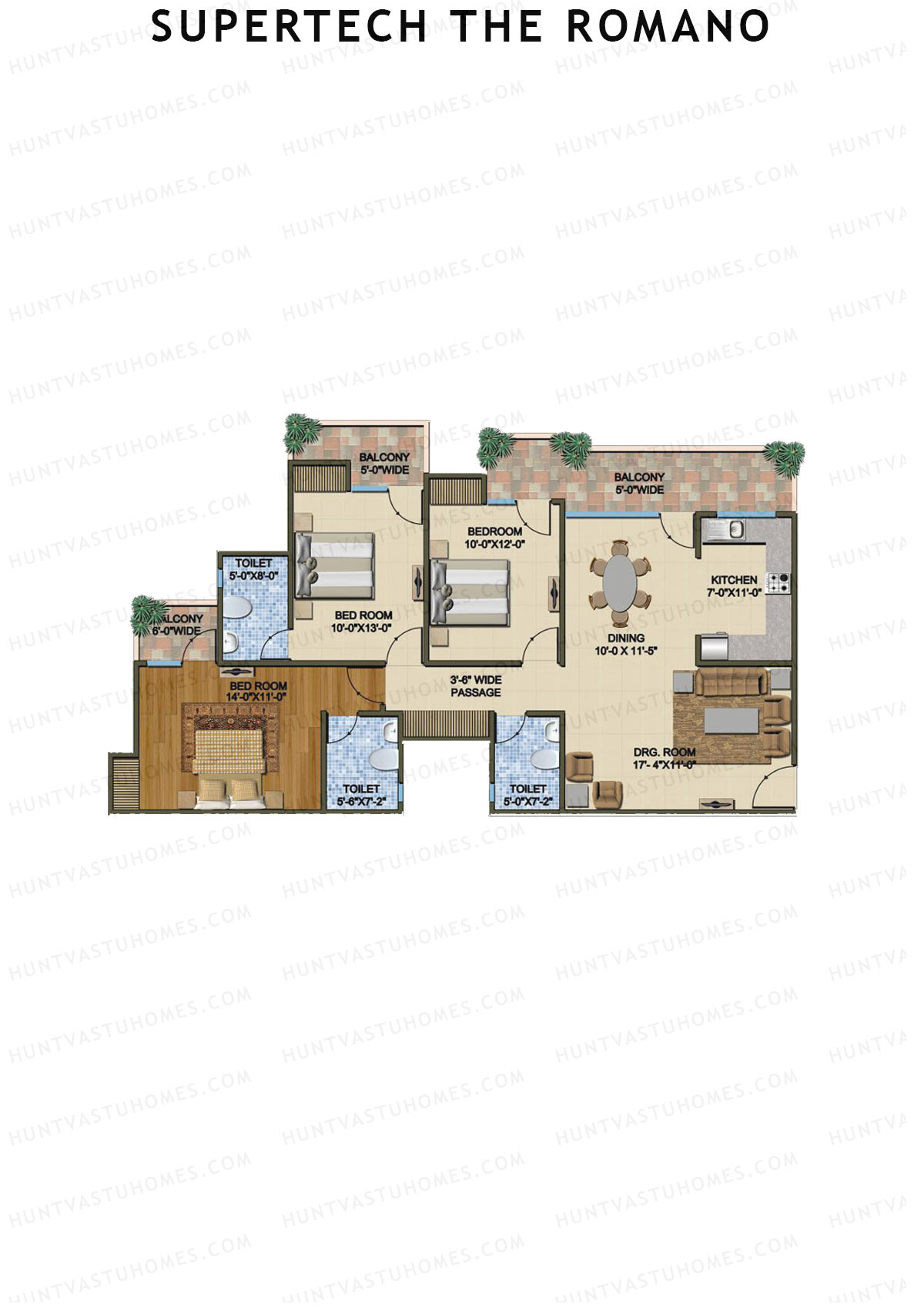 Supertech The Romano Tower F1 Unit 1 Floor Plan