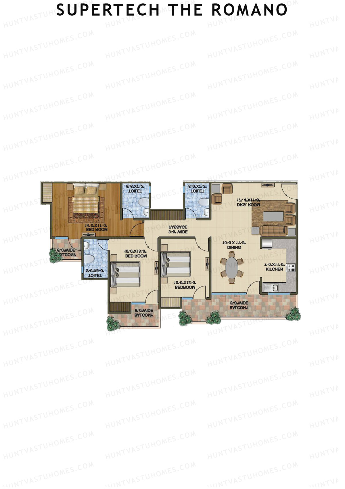 Supertech The Romano Tower F1 Unit 2 Floor Plan