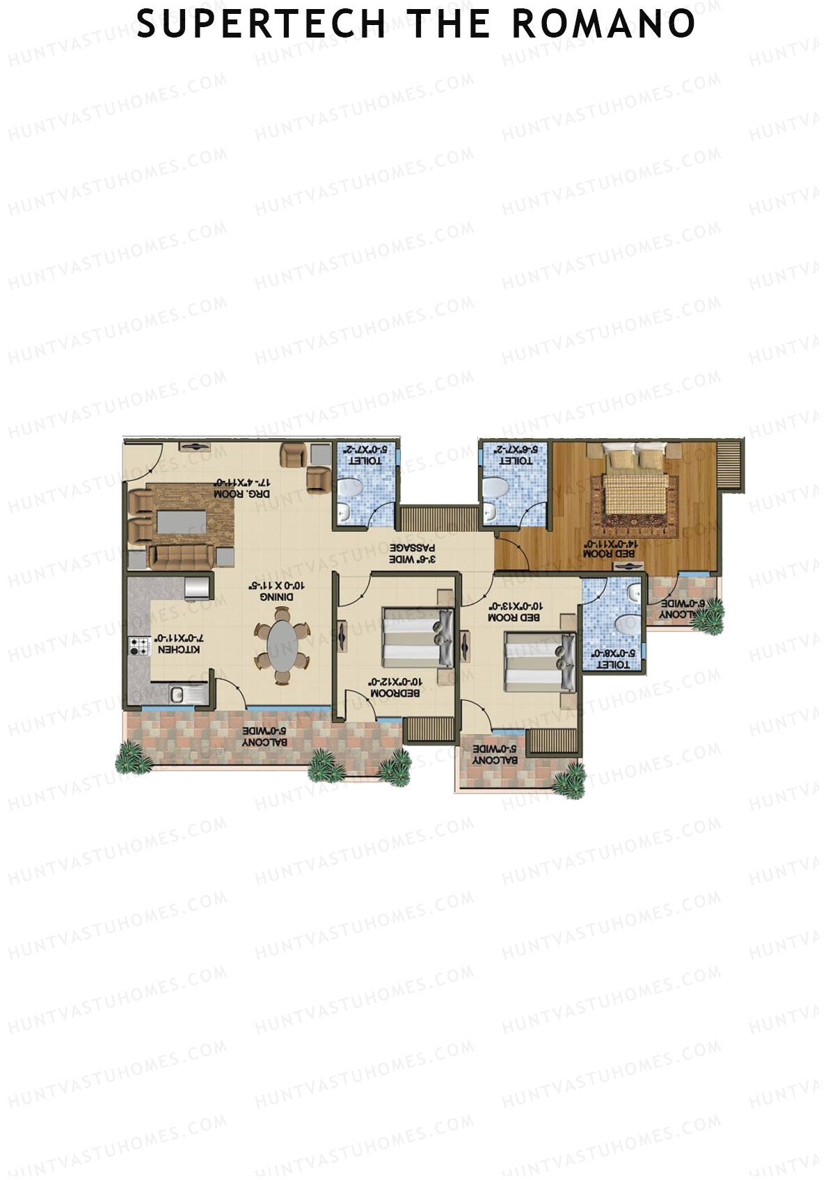 Supertech The Romano Tower F1 Unit 3 Floor Plan
