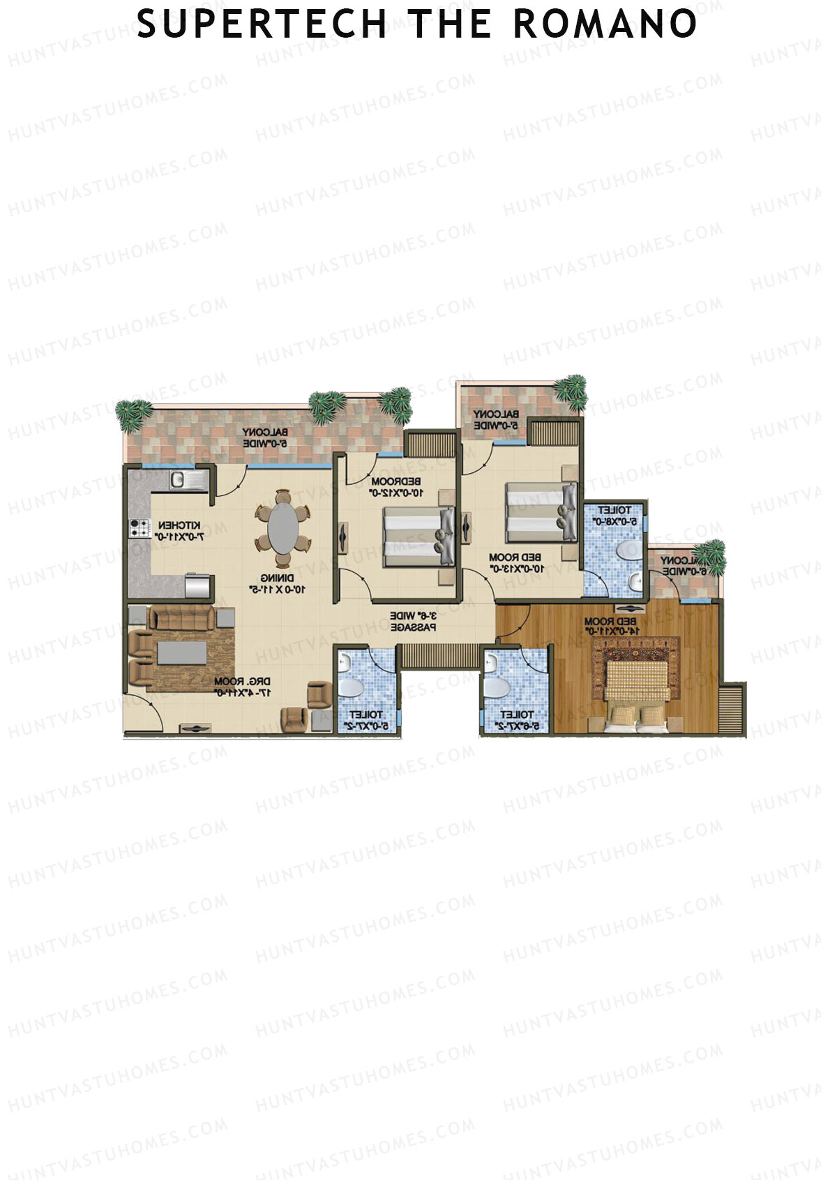 Supertech The Romano Tower F1 Unit 4 Floor Plan