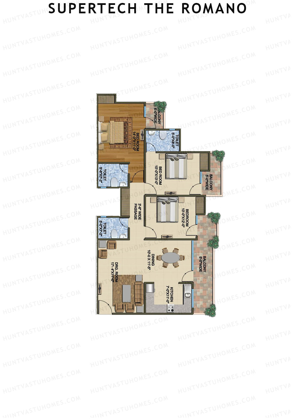 Supertech The Romano Tower F1 Unit 5 Floor Plan