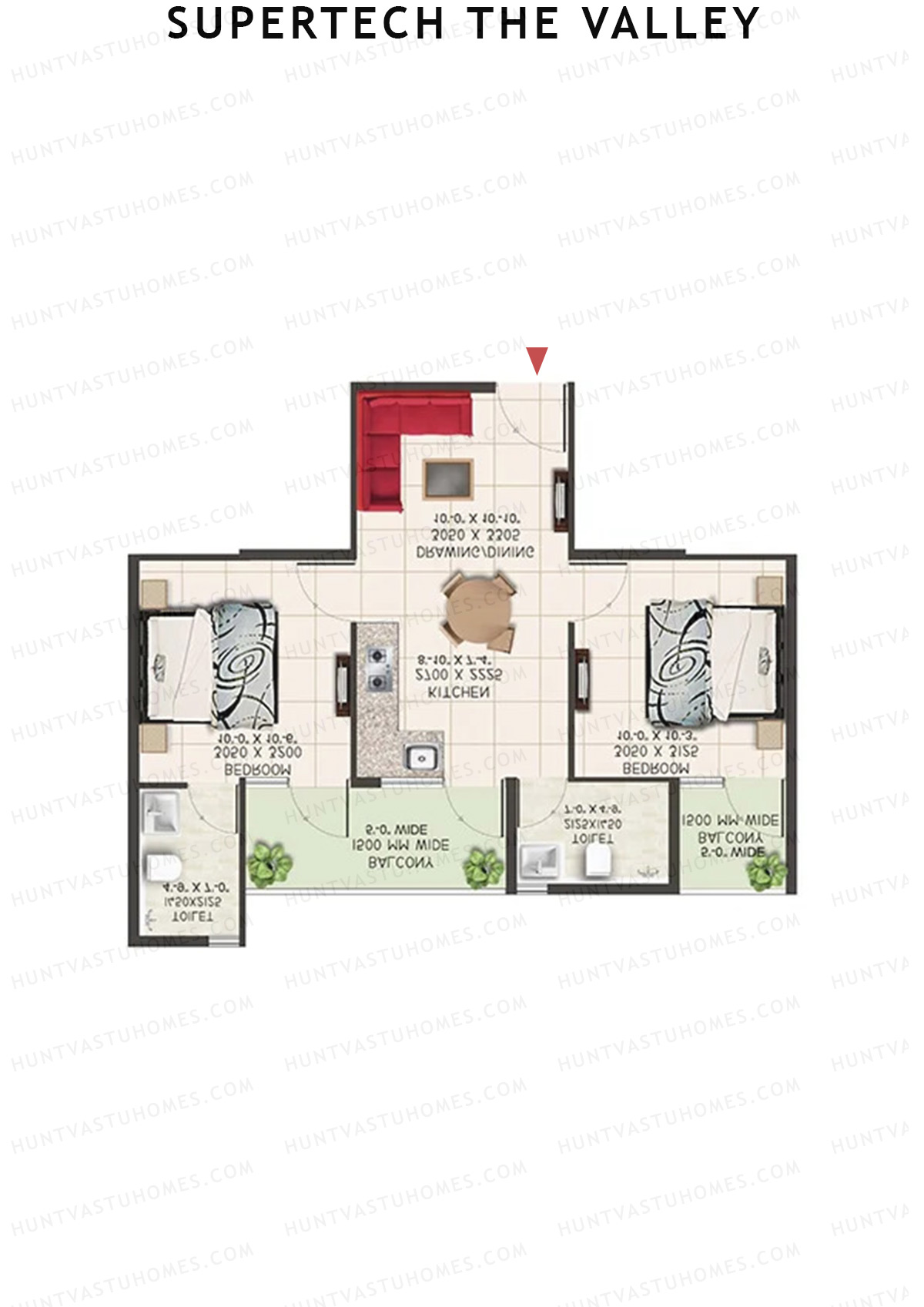 Supertech The Valley Tower C Unit 5 (Type 3) Floor Plan