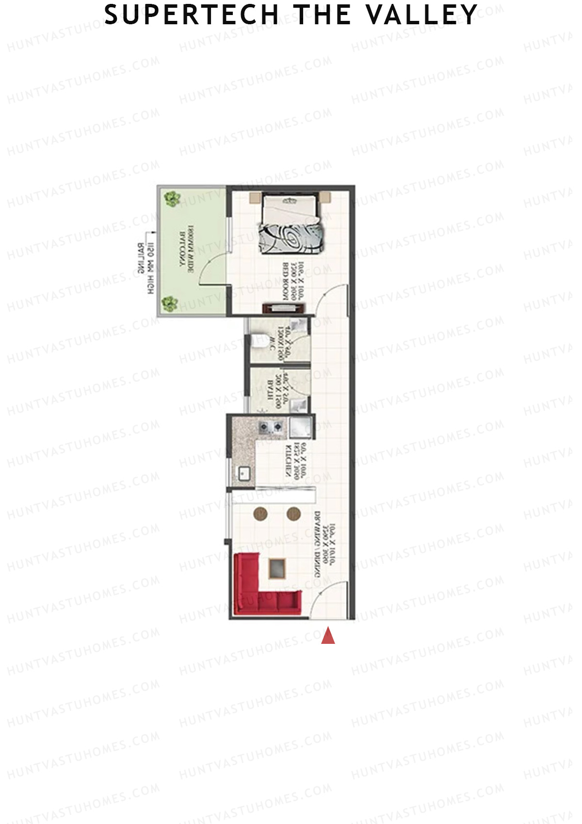 Supertech The Valley Tower E Unit 2 (Type 1) Floor Plan
