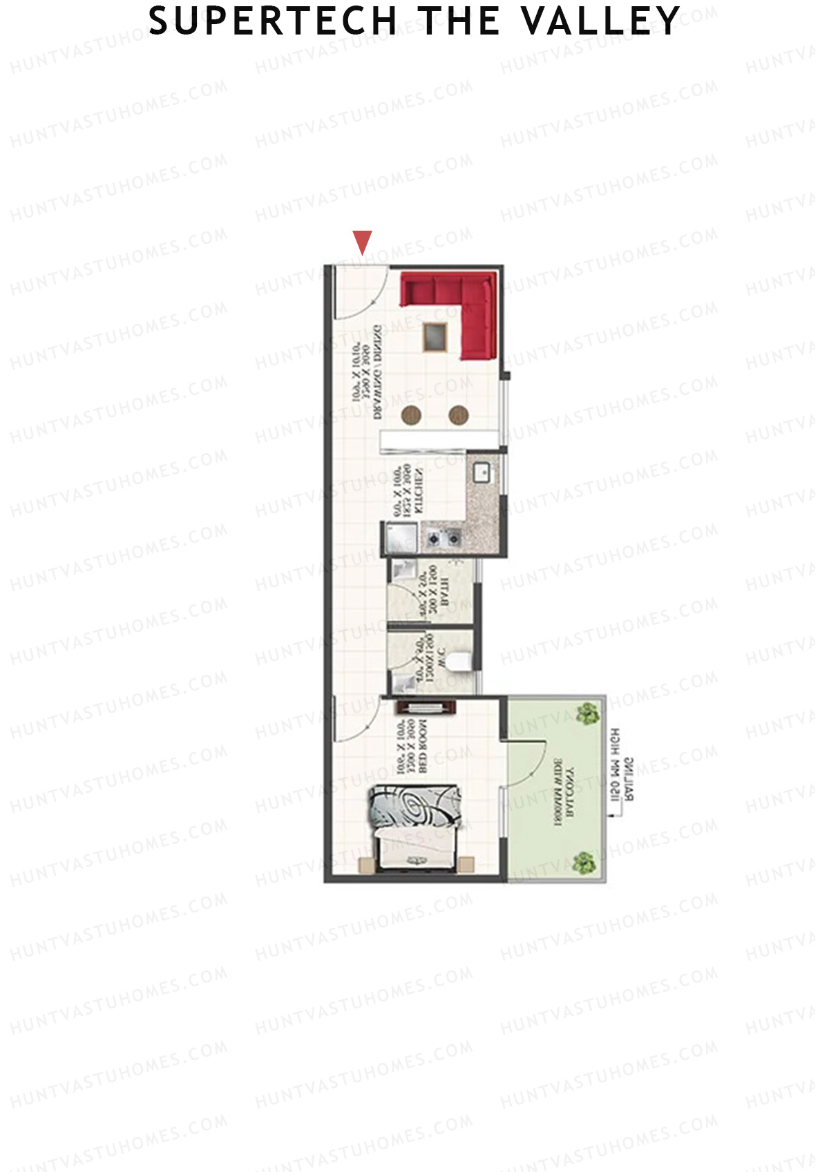Supertech The Valley Tower E Unit 6 (Type 1) Floor Plan