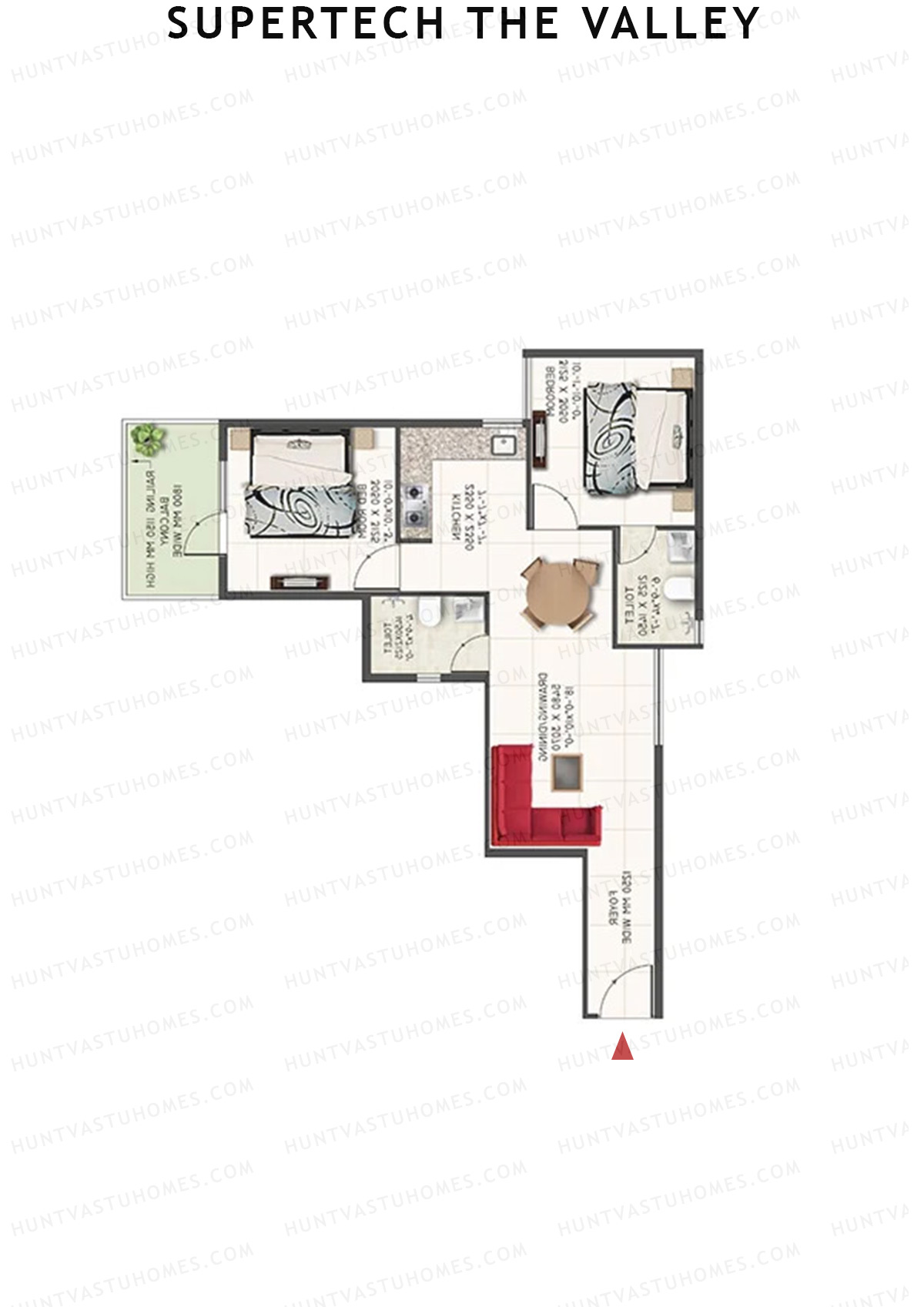 Supertech The Valley Tower F Unit 8 (Type 1) Floor Plan