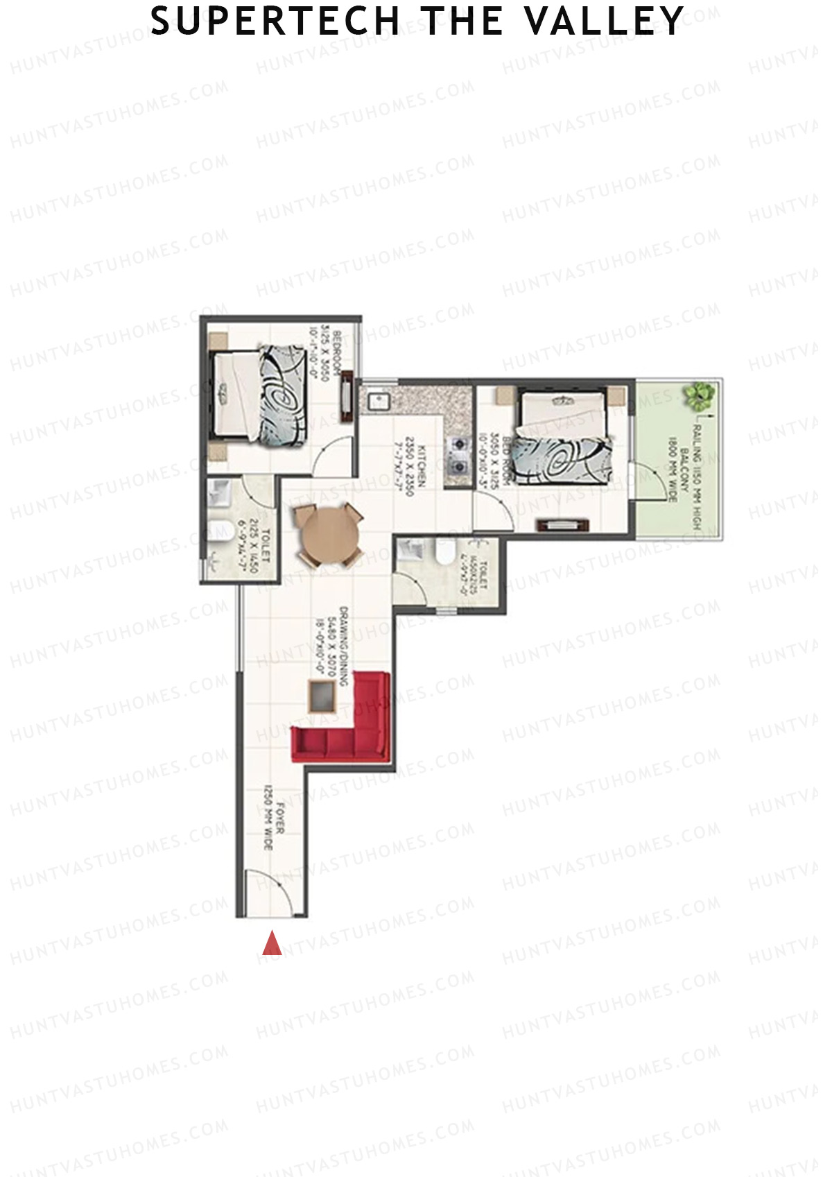 Supertech The Valley Tower H Unit 1 (Type 1) Floor Plan