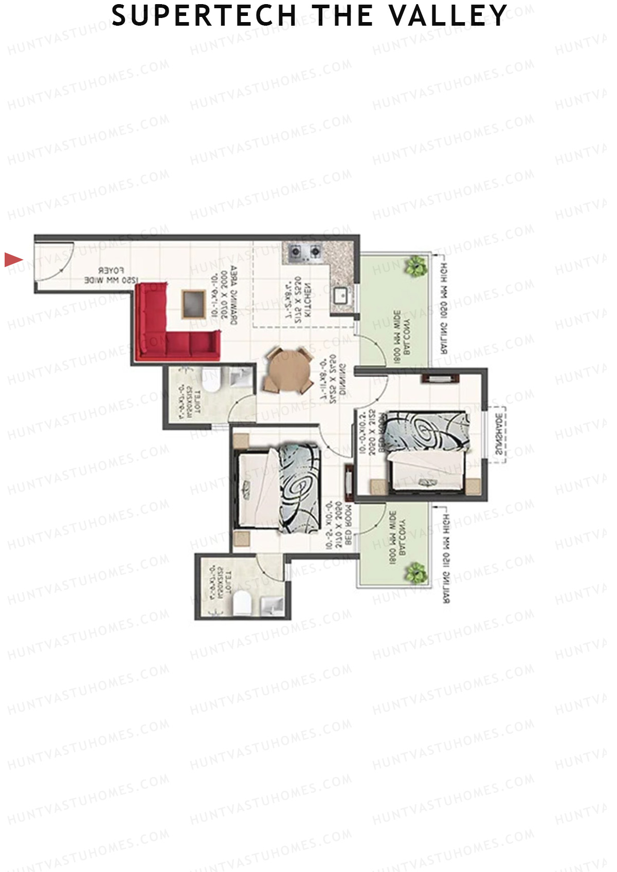 Supertech The Valley Tower H Unit 3 (Type 2) Floor Plan