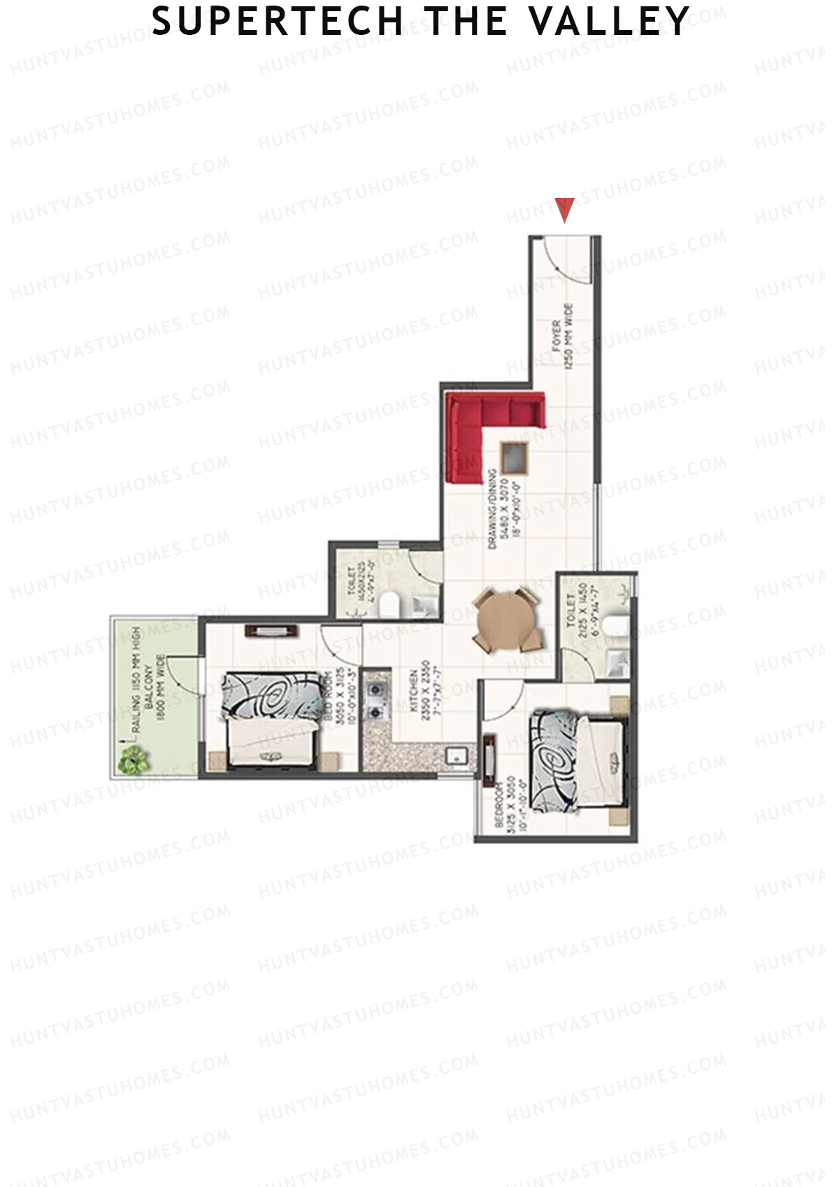 Supertech The Valley Tower I Unit 8 (Type 1) Floor Plan