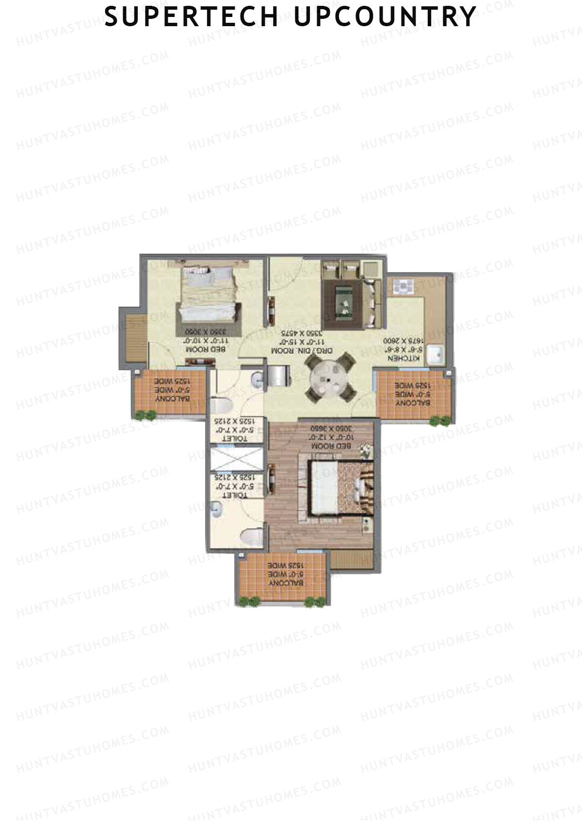 Supertech Upcountry Tower B B2 Unit 1 Floor Plan