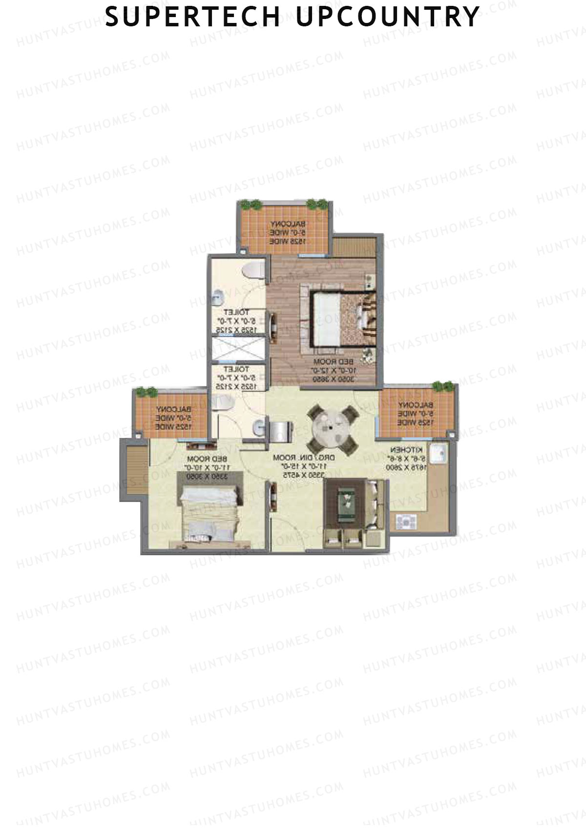 Supertech Upcountry Tower B B2 Unit 8 Floor Plan