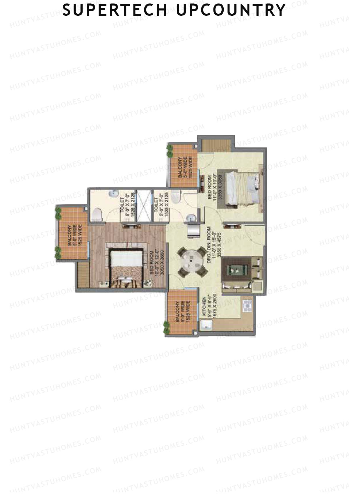 Supertech Upcountry Tower B B3 Unit 1 Floor Plan