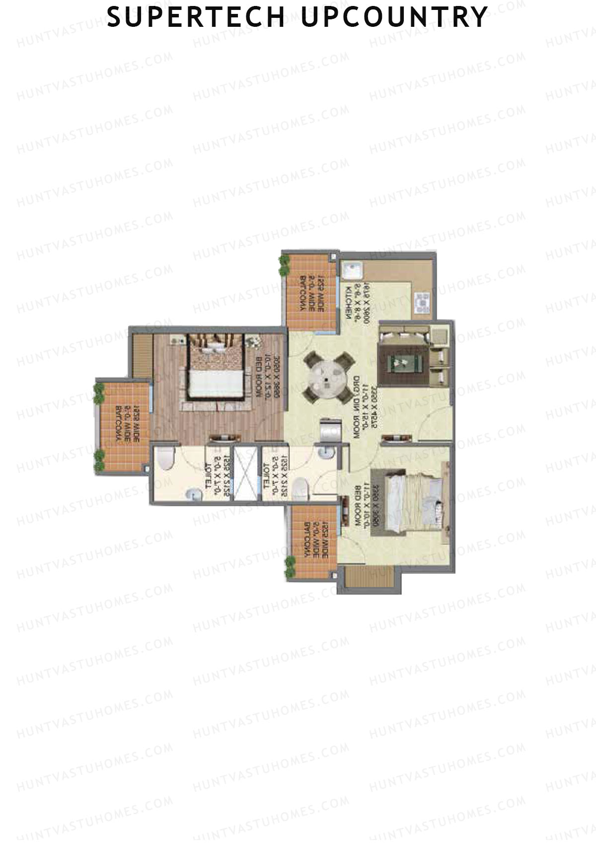 Supertech Upcountry Tower B B3 Unit 4 Floor Plan