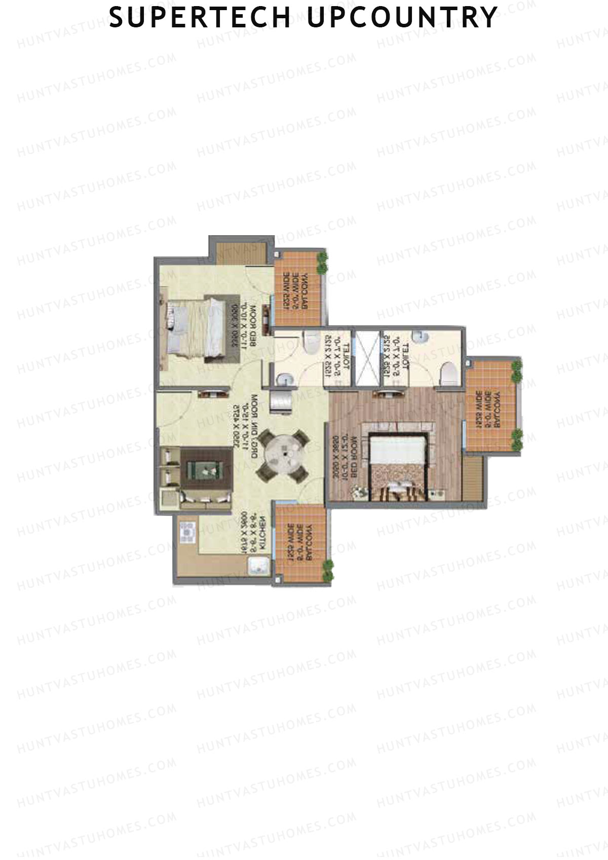 Supertech Upcountry Tower B B3 Unit 8 Floor Plan