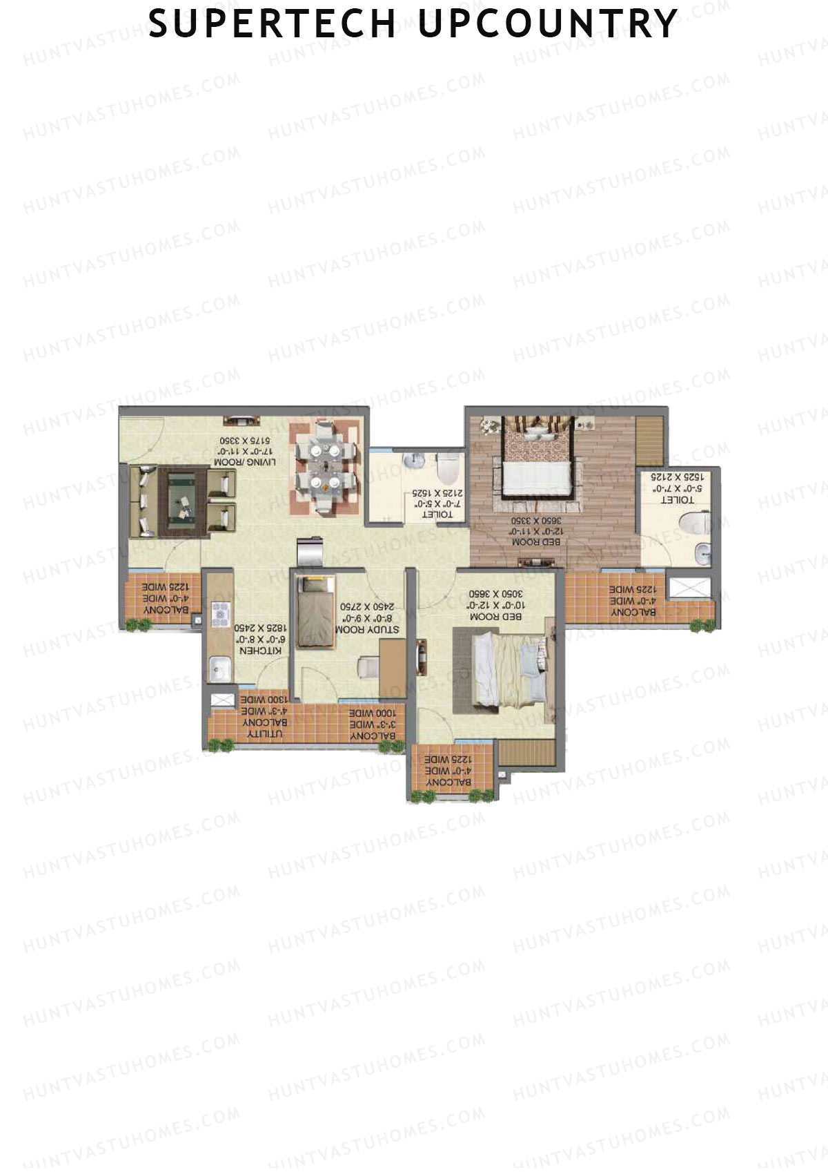 Supertech Upcountry Tower C4 Unit 1 Floor Plan