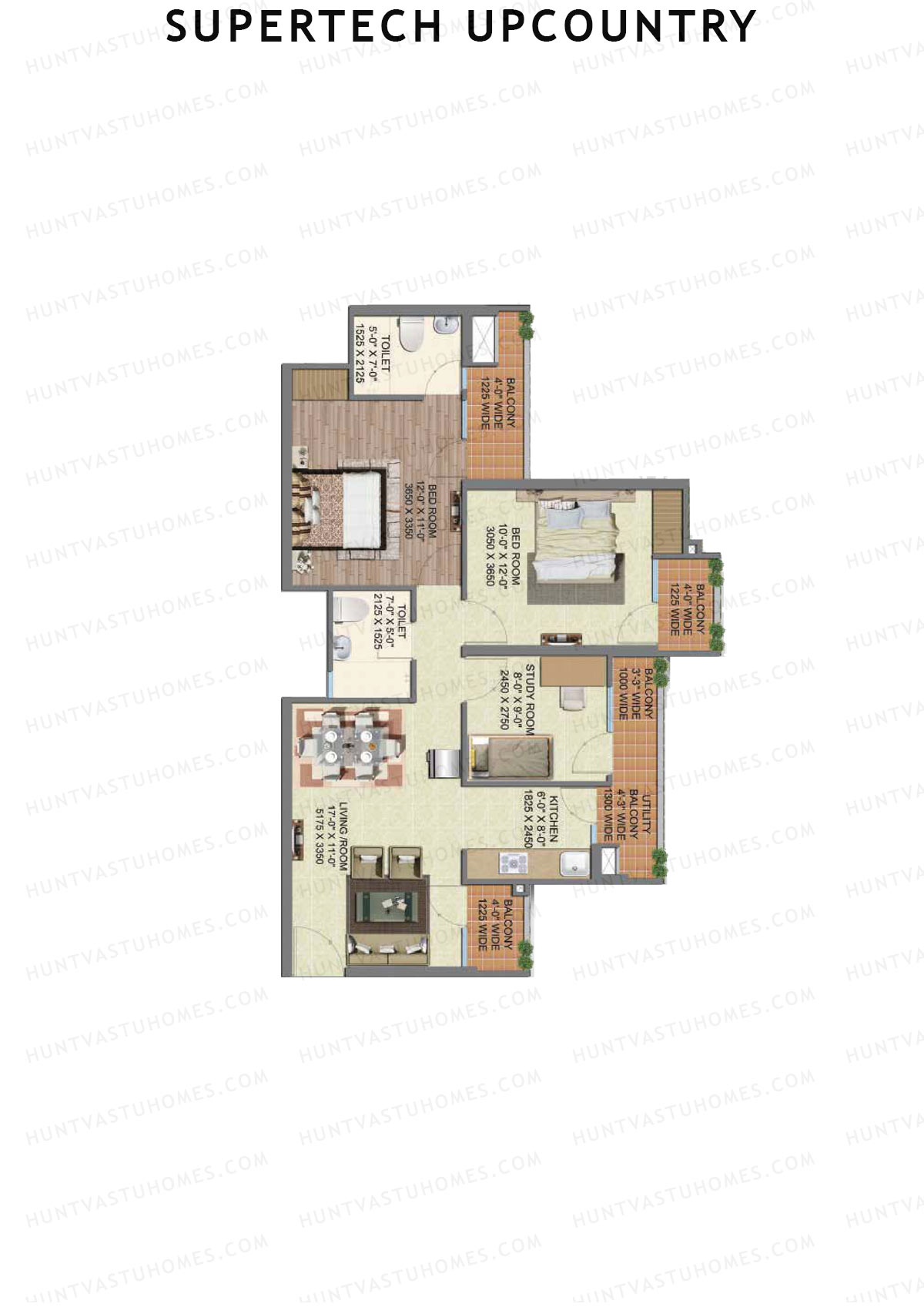 Supertech Upcountry Tower C5 Unit 1 Floor Plan