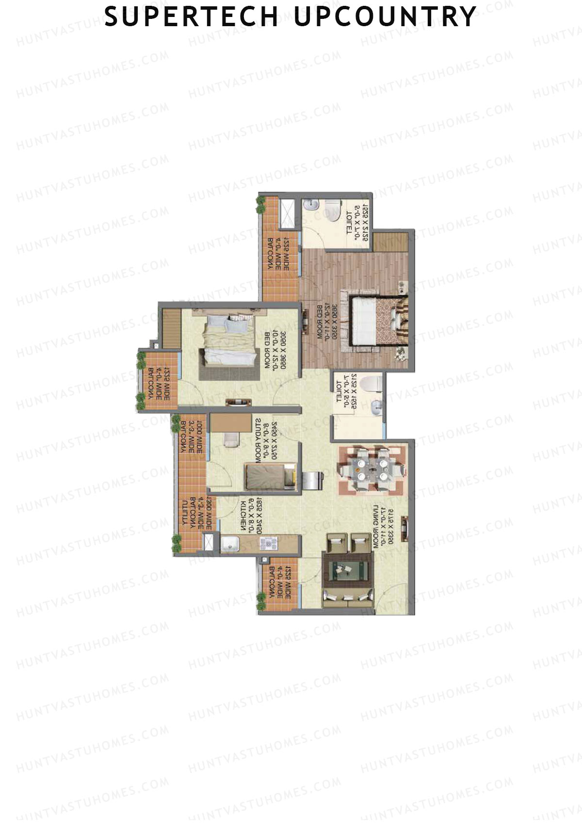 Supertech Upcountry Tower C6 Unit 1 Floor Plan