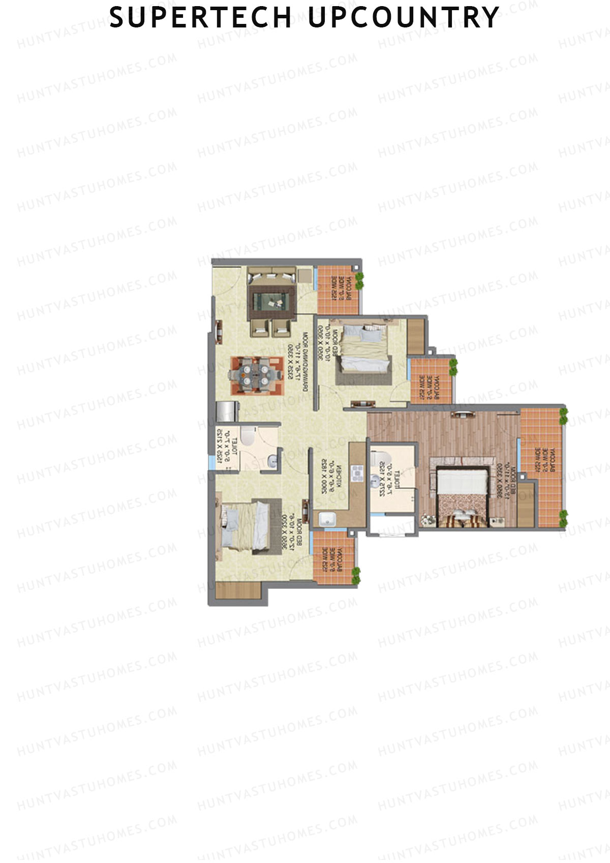 Supertech Upcountry Tower E1 Unit 1 Floor Plan