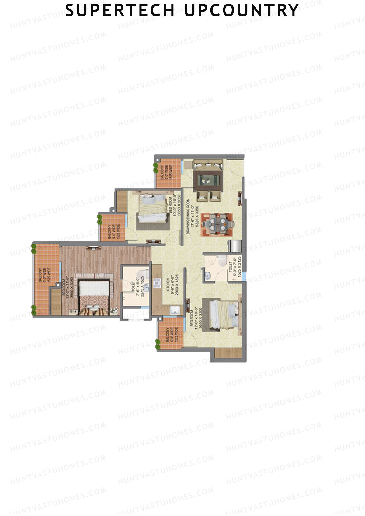 Supertech Upcountry Tower E2 Unit 6 Floor Plan