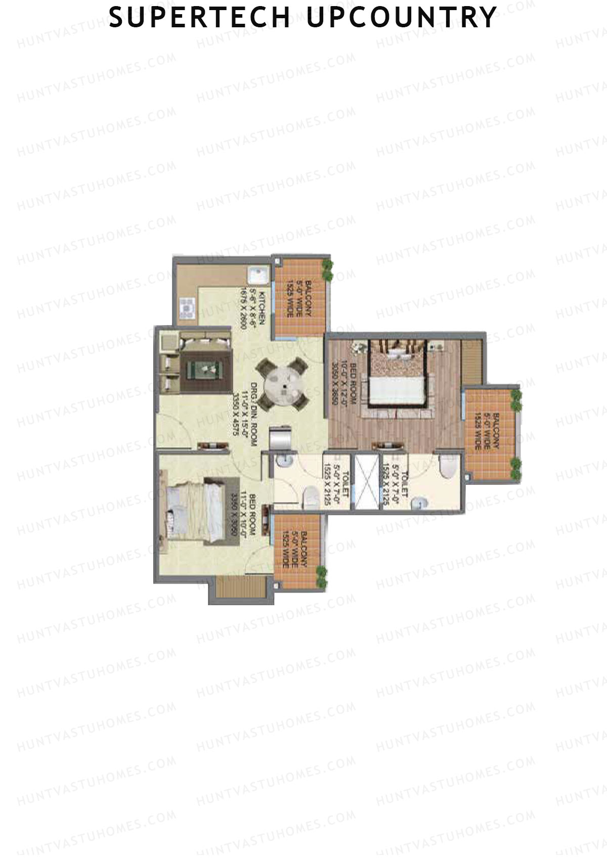 Supertech Upcountry Tower F Unit 2 Floor Plan