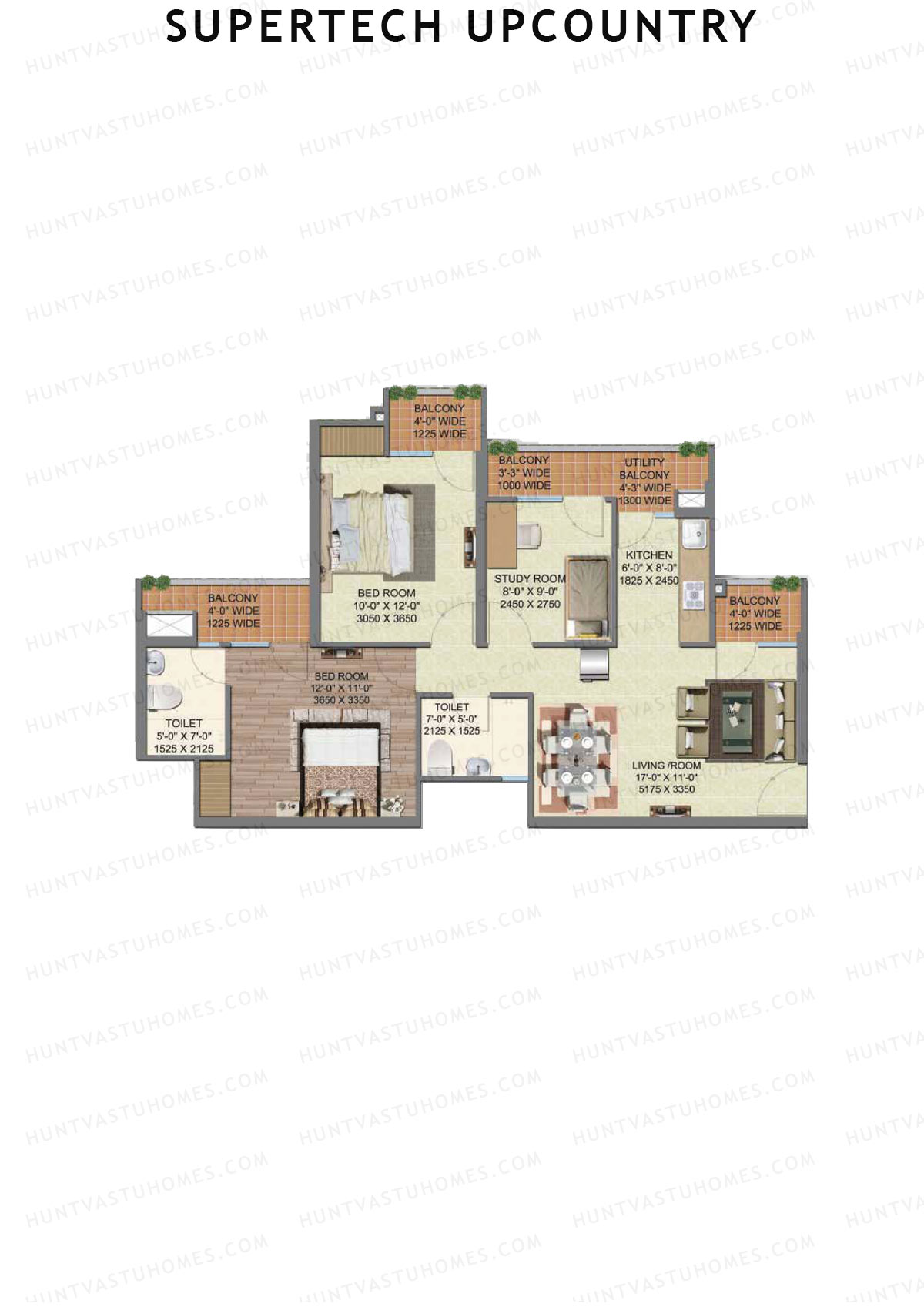 Supertech Upcountry Tower G2 Unit 1 Floor Plan