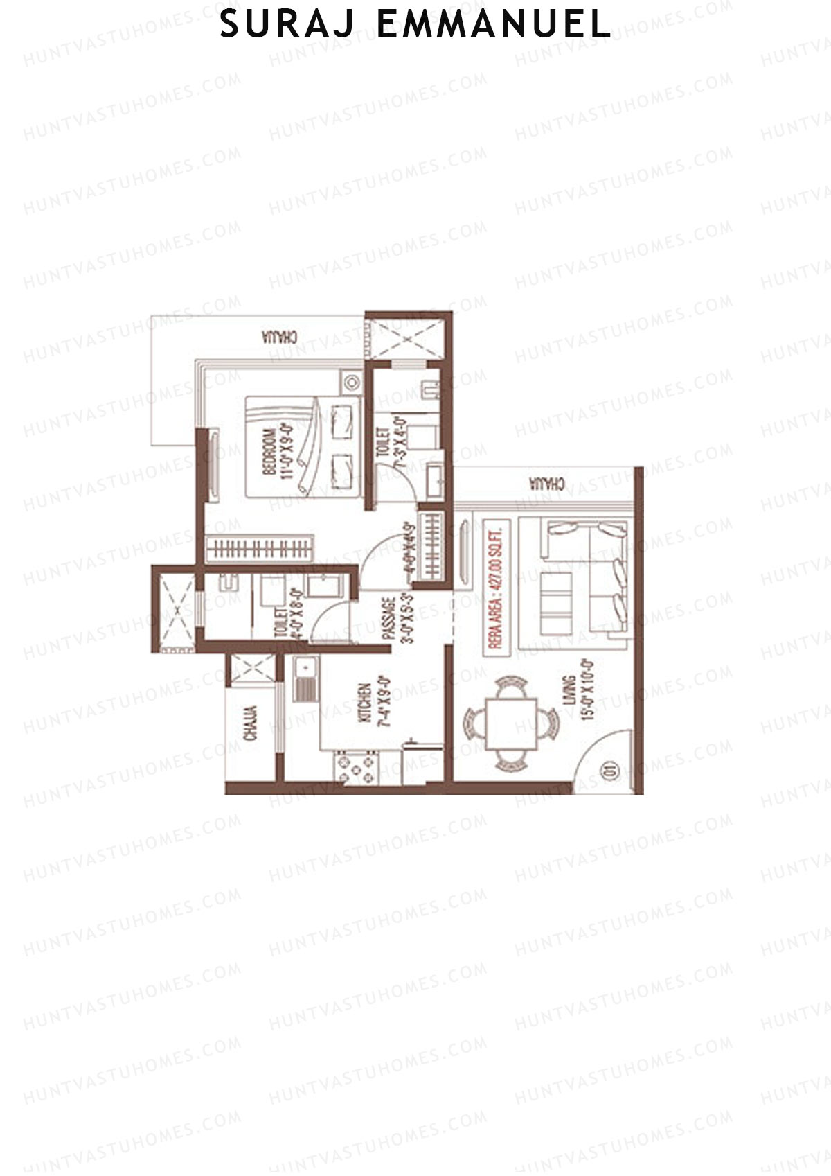 Suraj Emmanuel Tower A Unit 1 Floor Plan