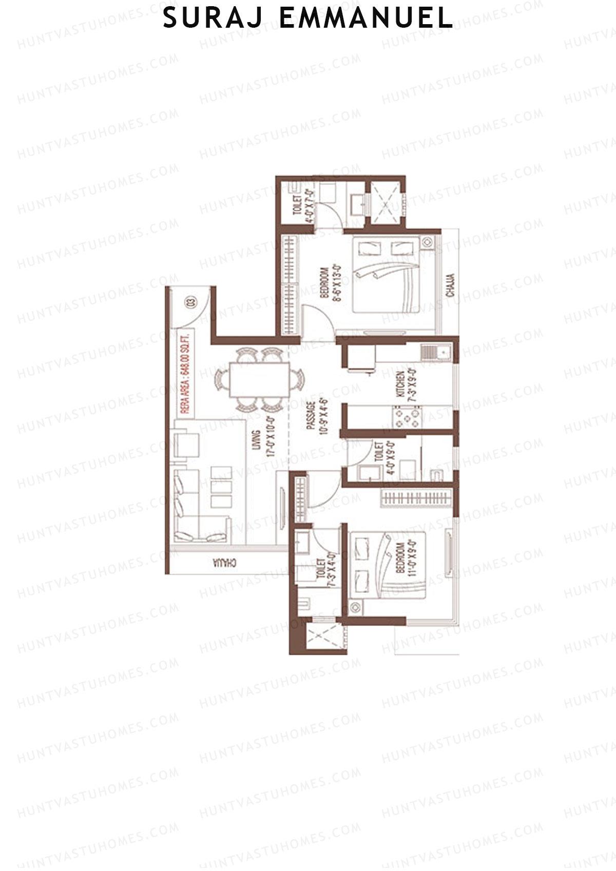 Suraj Emmanuel Tower A Unit 3 Floor Plan