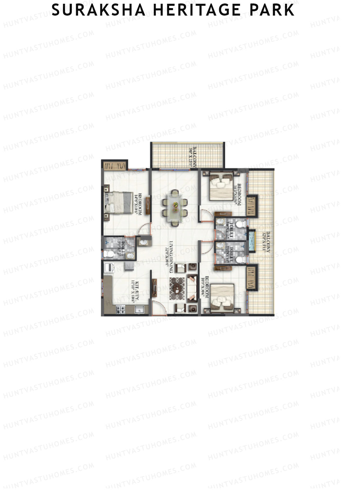 Suraksha Heritage Park Tower A Unit 1 Floor Plan