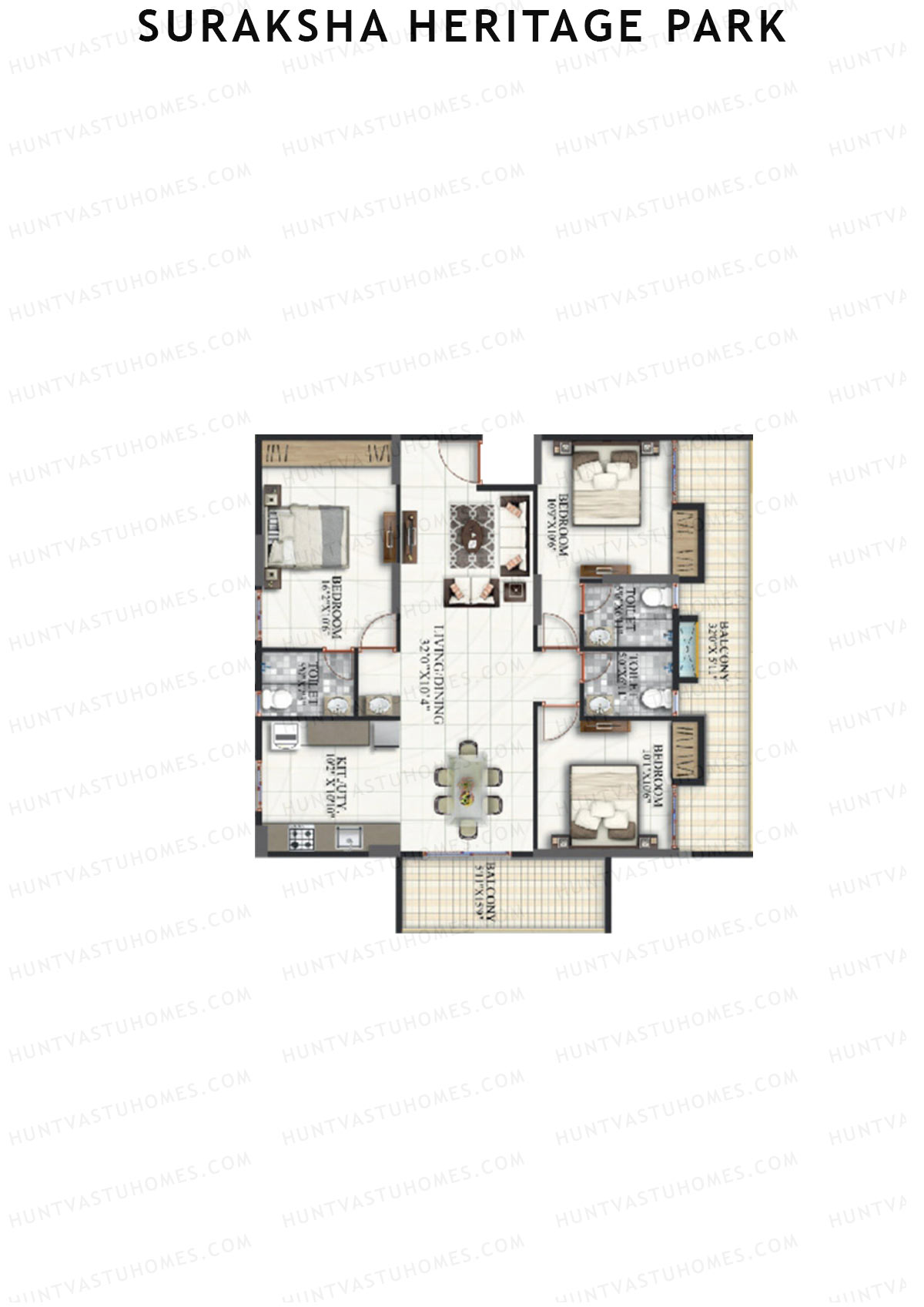 Suraksha Heritage Park Tower A Unit 2 Floor Plan