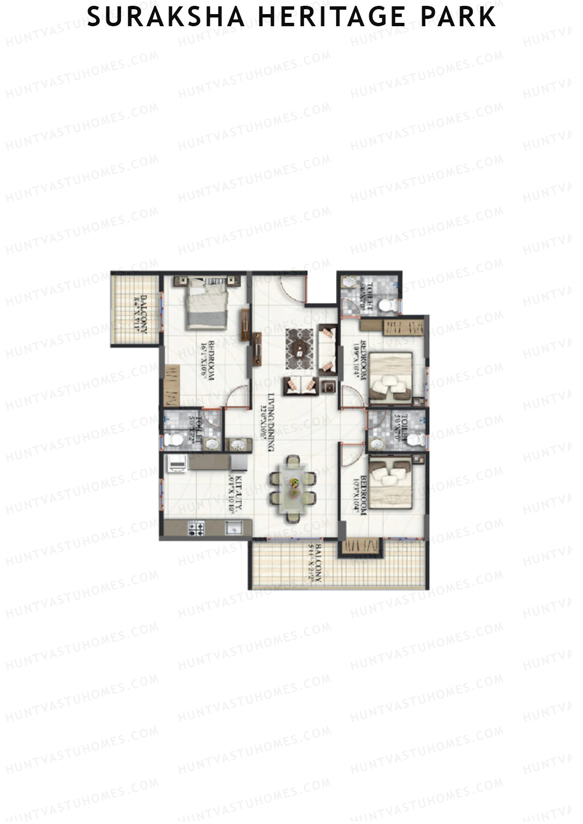 Suraksha Heritage Park Tower A Unit 4 Floor Plan