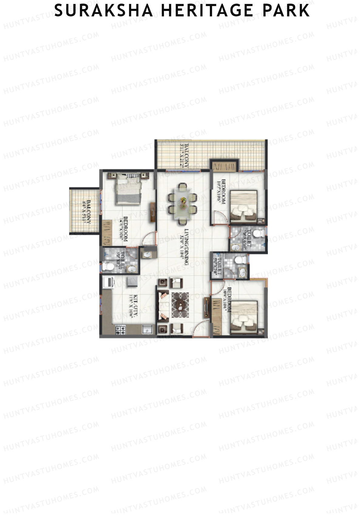 Suraksha Heritage Park Tower A Unit 5 Floor Plan