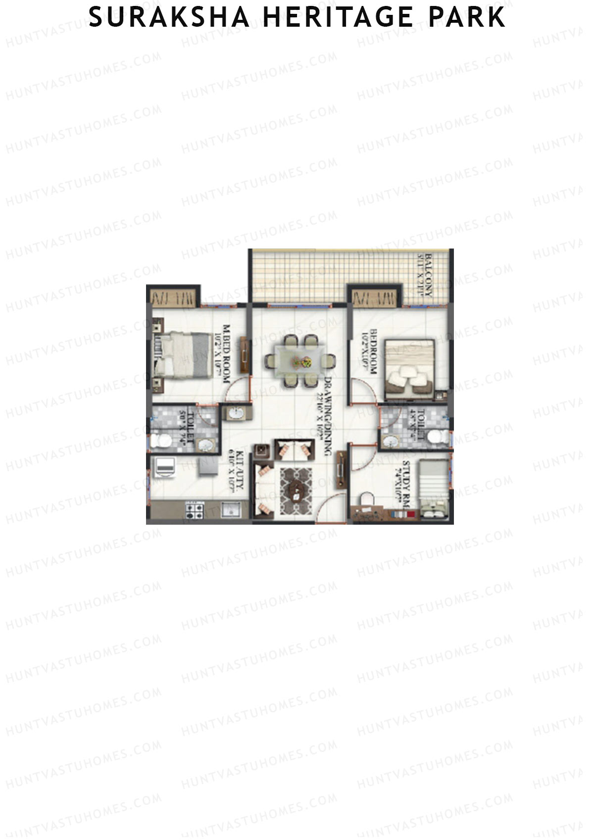 Suraksha Heritage Park Tower A Unit 6 Floor Plan