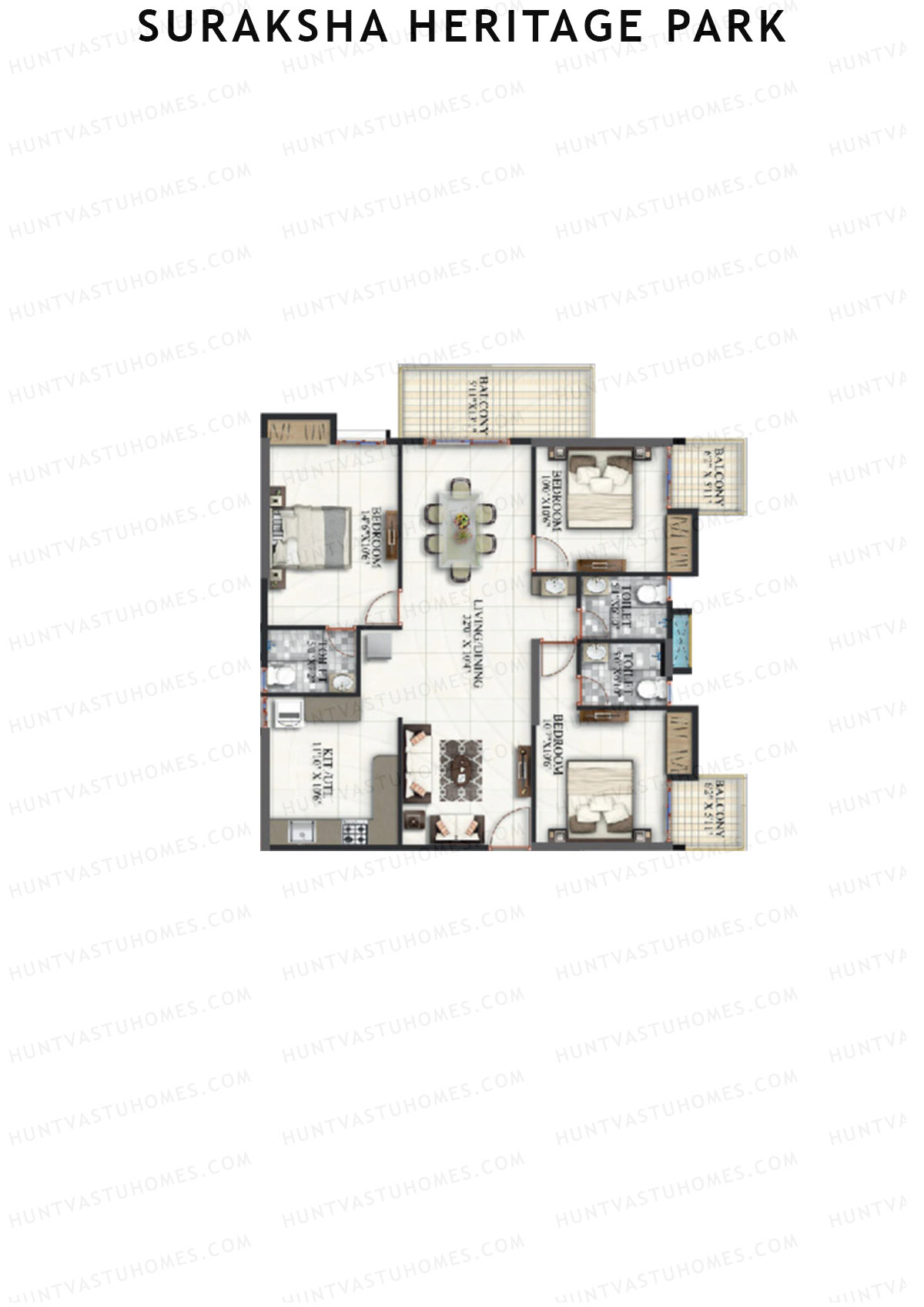 Suraksha Heritage Park Tower B Unit 1 Floor Plan