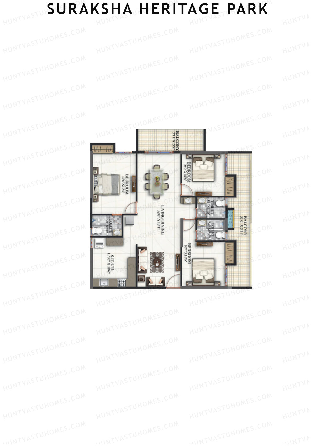 Suraksha Heritage Park Tower B Unit 1 Floor Plan